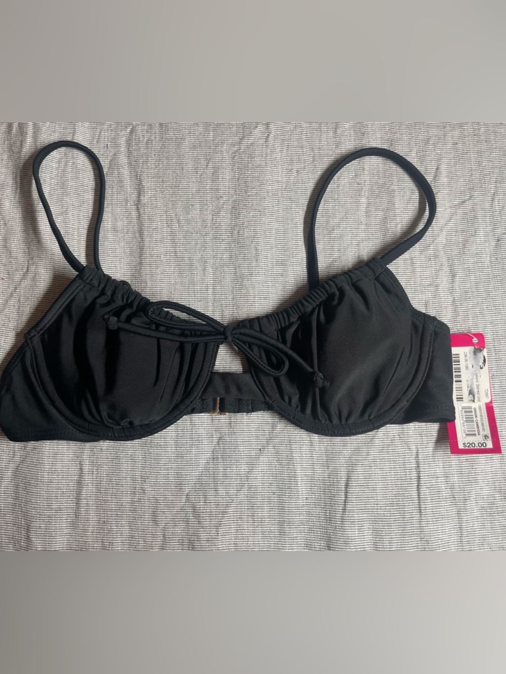 Juniors Black Underwire Bikini Top Medium